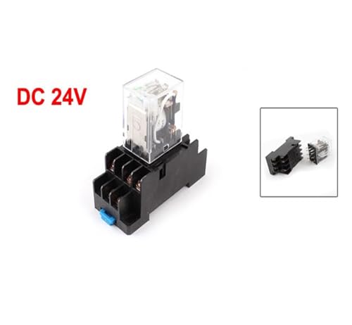 Relé de potencia 24V 3PDT de 11 pines con base de zócalo e indicador LED verde 2