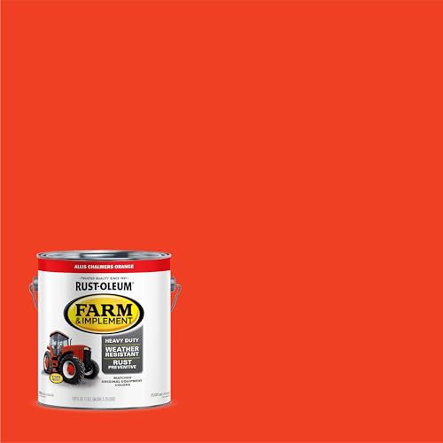 Image of Rust-Oleum 280176-2PK Farm & Implement Enamel Paint, Gallon, Allis Chalmers Orange, 2 Pack
