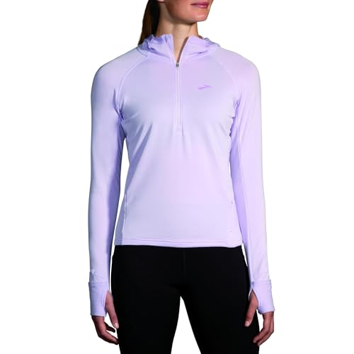 Brooks Womens Notch Thermal Hoodie 2.0 Light Purple Medium