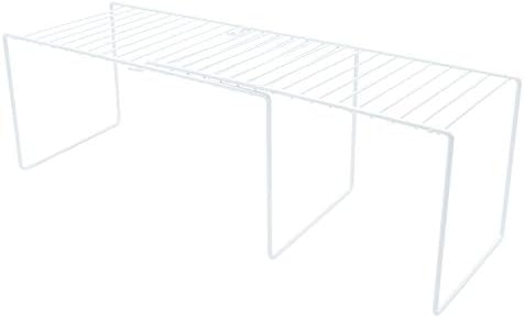 simplywire - Extra Large Extendable Kitchen Cupboard Organiser  Tall Storage Shelf  White