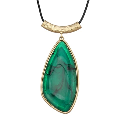 joymiao Chunky Boho Necklaces for Women Long Brown Necklace Cord Necklace