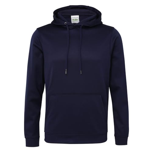 AWDis Men's Sports Polyester Hoodie, Blue (Oxford Navy), Large