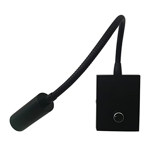 Luz de lectura para cabecera con cargador USB y manguera flexible de pared negra