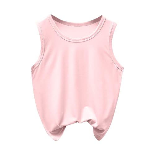 Lmdudan 2-12Y Gilrs Kids Cotton Tank Tops Sleeveless Basic Tee Shirts 2025 Summer Crew Neck Solid Color Casual Loose Blouse
