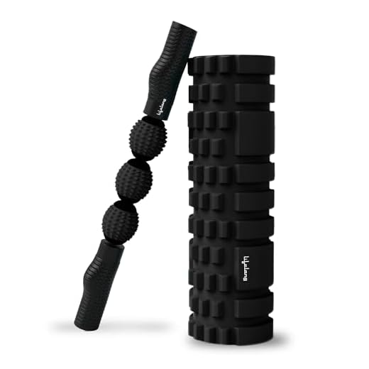 Lifelong Foam Roller for Home Gym- Portable Gym Exercise Equipment- Deep Tissue Body Massager for Back Pain, Neck & Knee Pain Relief- Yoga Roller for Workout- Roller Massager Tool with Massage Stick