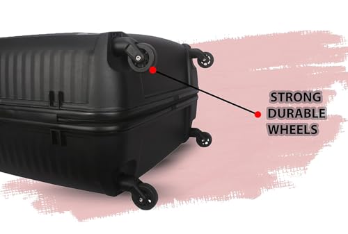Image of American Tourister Kamiliant Polycarbonate 79 Cm 4W Hard Spinner Strolly Luggage Trolley Bag with Fixed 3 Point Combination Lock, Black