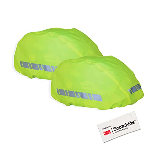 Salzmann Wasserfester Helmüberzug - Regenschutz für Fahrradhelme - 2er Set - Hergestellt mit 3M Scotchlite