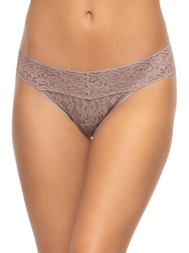 Felina Stretchy Lace Low Rise Thong - Sexy Thong for Women, Seamless Panties (6-Pack) (Black Mink Neutrals, S/M)2