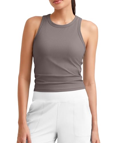 G4Free Workout Tank Tops for Women Slim Fitted Racerback Ribbed Athletic Gym Yoga Tanks Summer Casual