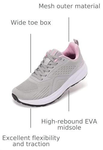 Image of BRONAX Women's Wide Toe Box Road Running Shoes | Wide Athletic Tennis Sneakers with Rubber Outsole