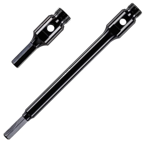 Image of Pack Of 2 x Hex Shank Drill Adapters/Arbors For Use With Diamond Core Drill Bits. K Taper Shank System. 1/2" BSP Thread. 1 x 88mm Long Hex Adapter & 1 x 240mm Extra Long Hex Adapter
