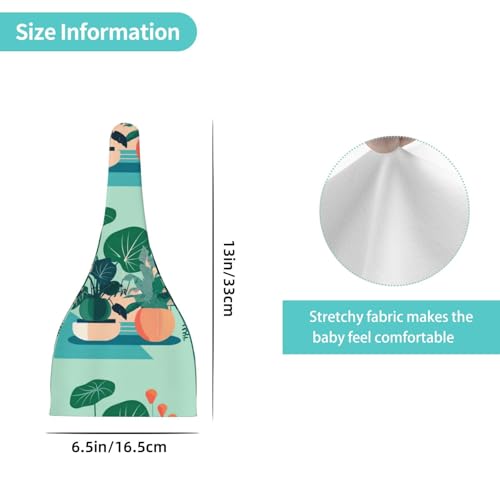 Baby Beanie Indoor Cartoon Potted Green Plants Knotted Hat - Soft, Warm, Comfortable, Headwear for Newborns, 0-6 Months4