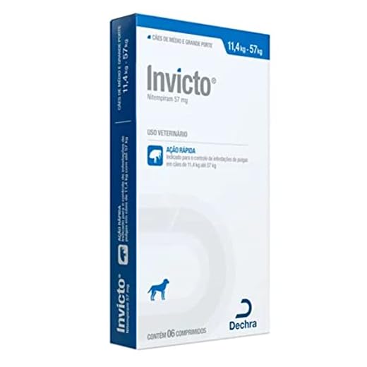 Antipulgas Invicto Cães de 11,4 a 57 kg Dechra - 6 Comprimidos