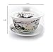 Teacups set,QMFIVE,Chinese Traditional Teaware Blue and White Porcelain Gaiwan Kungfu Tea bowl with Lid and Saucer - 6oz/180ml,Auspicious