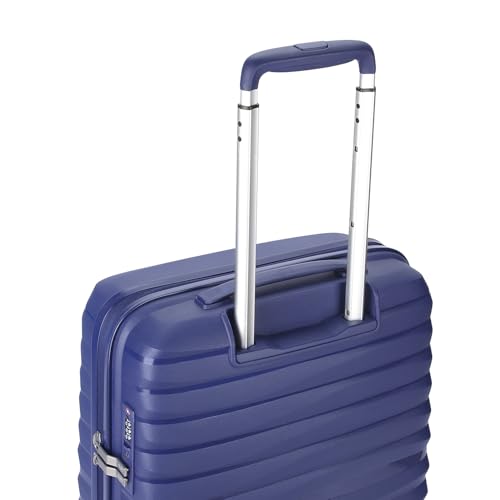 Image of Skybags Cabin Polypropylene Float Max Trolley Bag - Small, 55cms | Premium Hard-Sided Luggage for Travel with Smooth 8 Wheels Double Spinner & Flushed TSA Lock - Blue