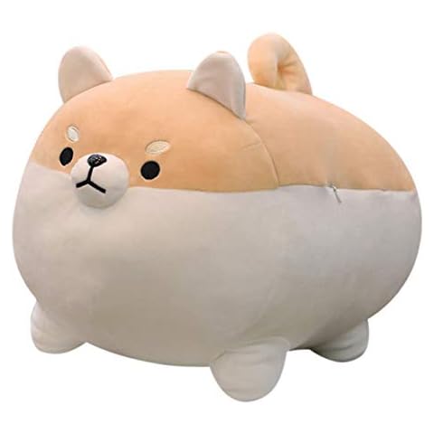 EHOTONG Shiba Inu Dog Plush Pillow, Corgi Stuffed Animal Plush Toy Hug Pillow Gifts for Girl Boy (Brown, 11.8in) Cover