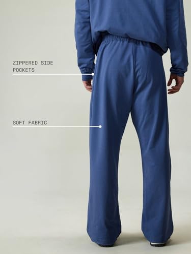 Image of CAVA Wide Leg Joggers for Men | High Waist Lounge Pants, Soft Cotton Terry, Relaxed Fit Sweatpants with Pockets