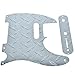 Dopro Metal Diamond Plate 5 Hole Vintage Tele Pickguard with Diamond Plate Control Plate with Screws for American/Mexican FD Tele Silver