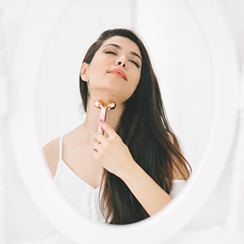 ELLIXI Massageador facial elétrico 5 em 1 – 5 cabeças vibratórias, incluindo rolo de elevação em V 3