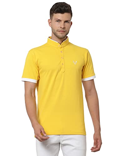 Image of UZARUS Men's Solid Cotton Regular Fit Polo T-Shirt