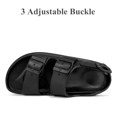 Image of Haifago Womens Platform Sandals with Arch Support, Summer Beach Slides with Adjustable Buckle, Comfort Lightweight Chunky Cushion Slip on Sandal