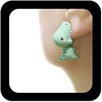 Cybche Vintage Acrílico 3d Dinosaurio Pendientes Verde