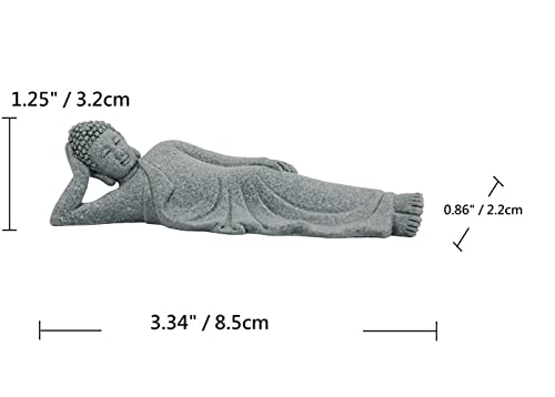 Estatua Reclining Buddha Meditación Tallada de Piedra miniatura 6