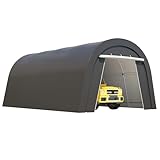 Wisteria Lane Domed Carport, Portable Garage with 2 Roll up Doors, Heavy Duty Car Canopy Party Tent, All-Season Storage Shelter Shed Carport for Motorcycle, Boat, Truck, or Garden Tools, 13' x 20'
