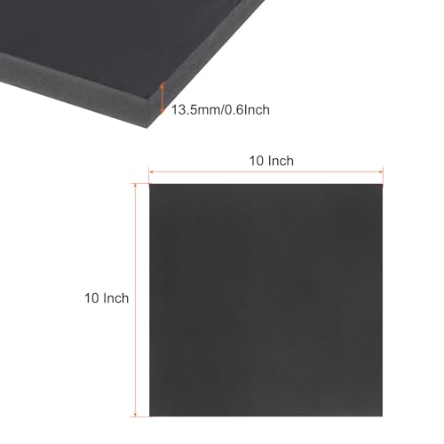Image of Expanded PVC Plastic Sheet 0.6 inch Thick, 10 inchx10 inch Lightweight Rigid Foam Sheet, [for Crafts Signage Displays Digital Screen Printing] - Black / 3 Pcs