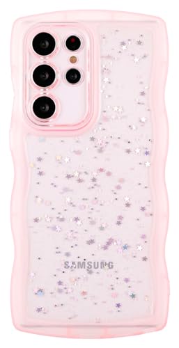 Coque Samsung S25 Ultra antichoc en silicone souple rose pailleté