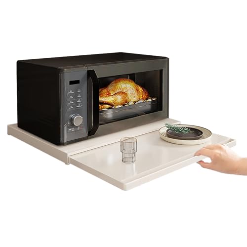 NERNGZC Microwave Pull-Out Cabinet Organizer Shelf, Kitchen Carbon Steel...