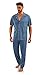 Produktbild sesto senso Herren Schlafanzug mit Knopfleiste Kurzarm Baumwolle Lange Pyjamahose Pyjama Knöpfen XL Anker Jeans
