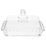IMUSINICE Glas Butterdose mit Deckel Butteraufbewahrungsbox Transparent Lebensmittelecht Staubdicht Butter und Käseteller für Küche Gastronomie
