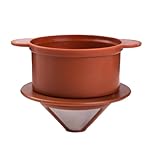 Reusable Cone Coffee Filters,Double Layer Drip Cone Brew Coffee Filter - Wide Base Dripper Cone Brew Filter, Fine Mesh Paperless Pour Over Maker Coffee Accessories for Travel