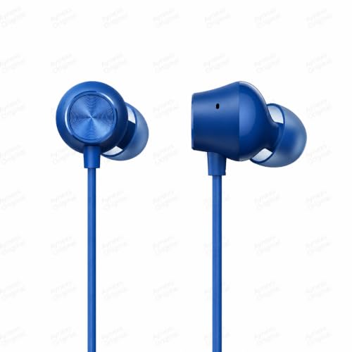Image of Original Earphone for Realme Buds 2 Neo Wired Earphones with Mic, 11.2mm Bass Driver, Tangle-Free Cable, 3.5mm Jack, Light Weight, Foldable [Blue]