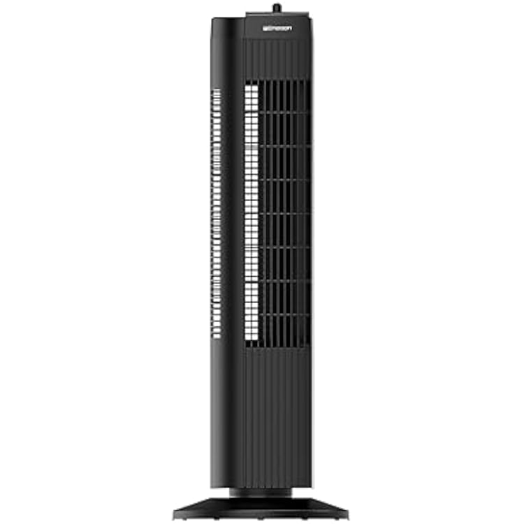 Emerson FAT2835-A Tower 60 Degree Oscillating Fan, 3 Speed Settings with Manual Knob, and Convenient Carry Handle, Black
