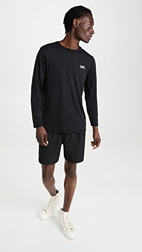 Rvca Mens Sport Vent Long Sleeve Crew Neck T-Shirt T Shirt, Black, Large Us #TOP4