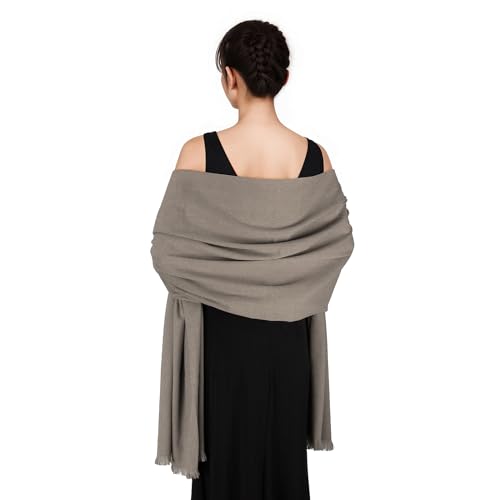 Image of SWAT PANY Ladies Scarf Khaki Scarfs for Women Pashmina Shawls and Wraps for Wedding Winter
