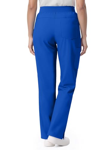Image of Scrub Pants for Women - Straight Leg Medical Scrub Pants with 6 Pockets - Drawstring Soft Stretch Women Scrub Pant