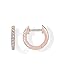PAVOI 14K Rose Gold Plated Post Cubic Zirconia Cuff Earring Huggie Stud