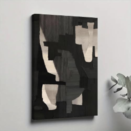 Art mural abstrait avec affiches et impressions texturées noires