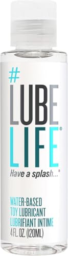 LUBELIFE Water Based Lube, 4 Fl. Oz. Toy-Safe Personal Lubricant for Men, Women & Couples, Travel Size, Non-Staining, Easy Clean-Up