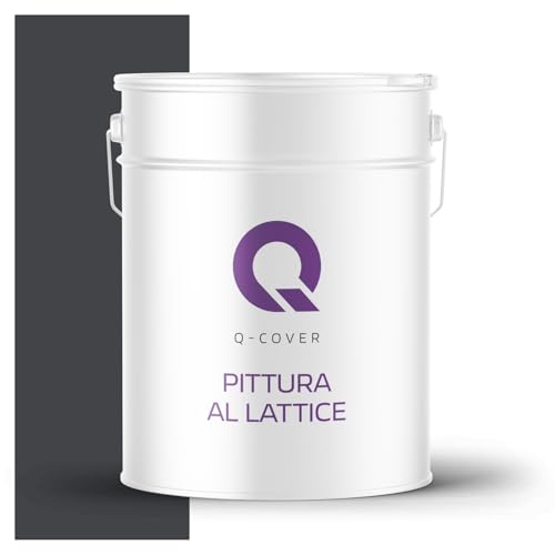 Q-COVER Vernice al lattice 10L nero – Pittura opaca per interni per pareti e soffitti, Classe 3, Alta copertura, Resistente allo sfregamento