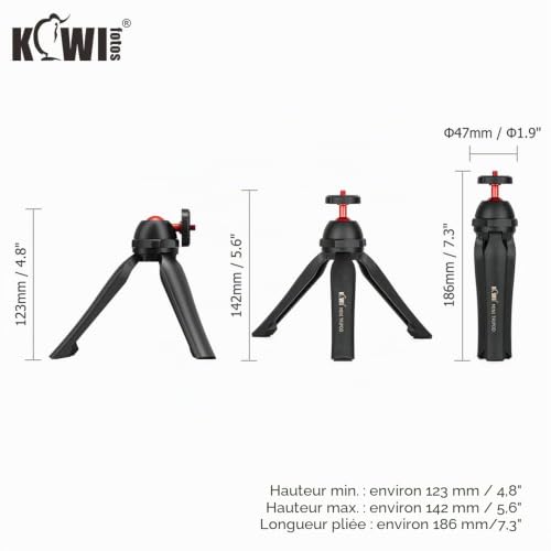 KIWIFOTOS Vlog Mini Trépied de Table avec Poignée pour Sony ZV-1 A6100 RX100, Can. M50 M6II G7XIII, Panasonic G100, Zoom H6 DJI Osmo Pocket etc. – vue 8