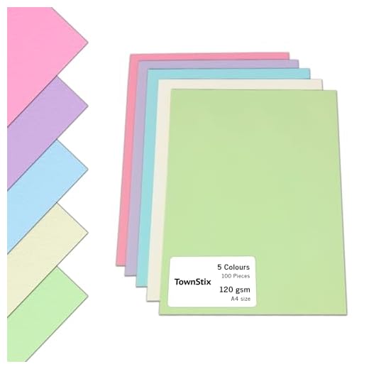 100 Hojas, A4 120 g/m² Folios Colores Surtidos Cartulinas - 5 Colores