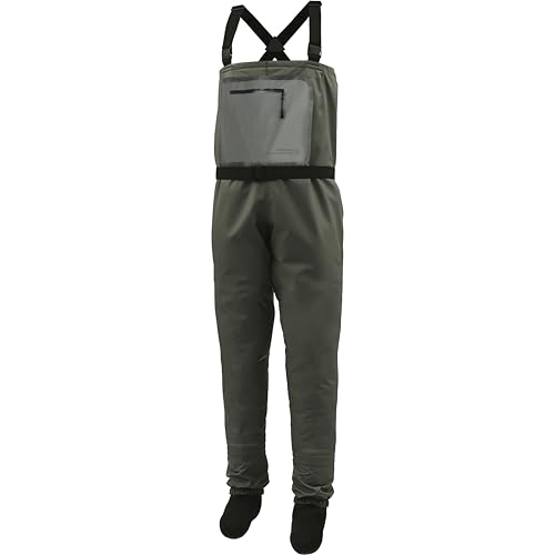 Dark Lightning Breathable Insulated Chest Waders, Perfect for 4 Seasons Fly Fishing Stocking Foot Waders for Men and Women