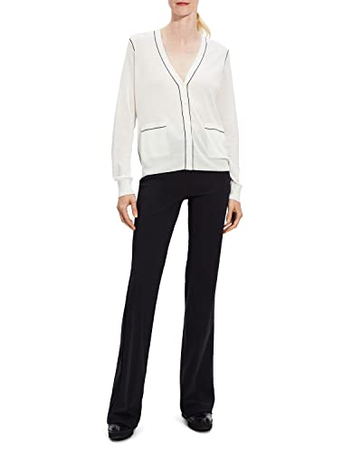 Theory Women's Outline Cardi, White, L #TOP3