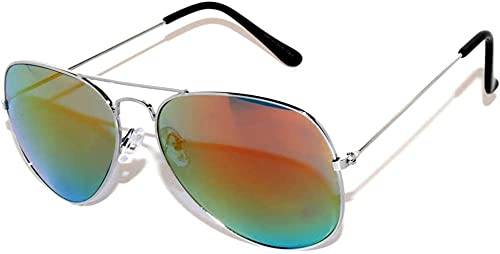 Image of OWL Classic Aviator Style Sunglasses Metal Frame Colored Lens UV 400 Unisex
