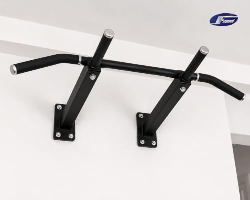 Image of Wall Mounted Pull-Up Bar | Heavy Duty Multi-Grip Chin-Up Bar for Home Gym | Steel Wall Mount Workout Bar for Pull-Ups, Chin-Ups, Leg Raises & Upper Body Strength Training | Max Load 200 kg