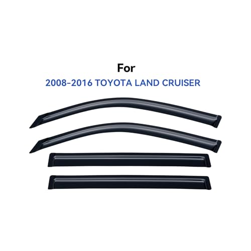 Image of Window Visors Rain Guards for 2008-2016 Toyota Land Cruiser, Out-Channel Window Vent Wind Deflectors Visors Shades